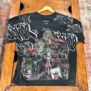 Black Short Sleeve Tee with Artistic Graphic Design